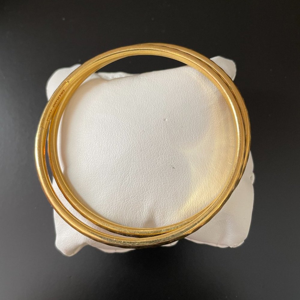 Vintage Graziano Gold Tone Bangle Bracelets - Picture 2 of 10